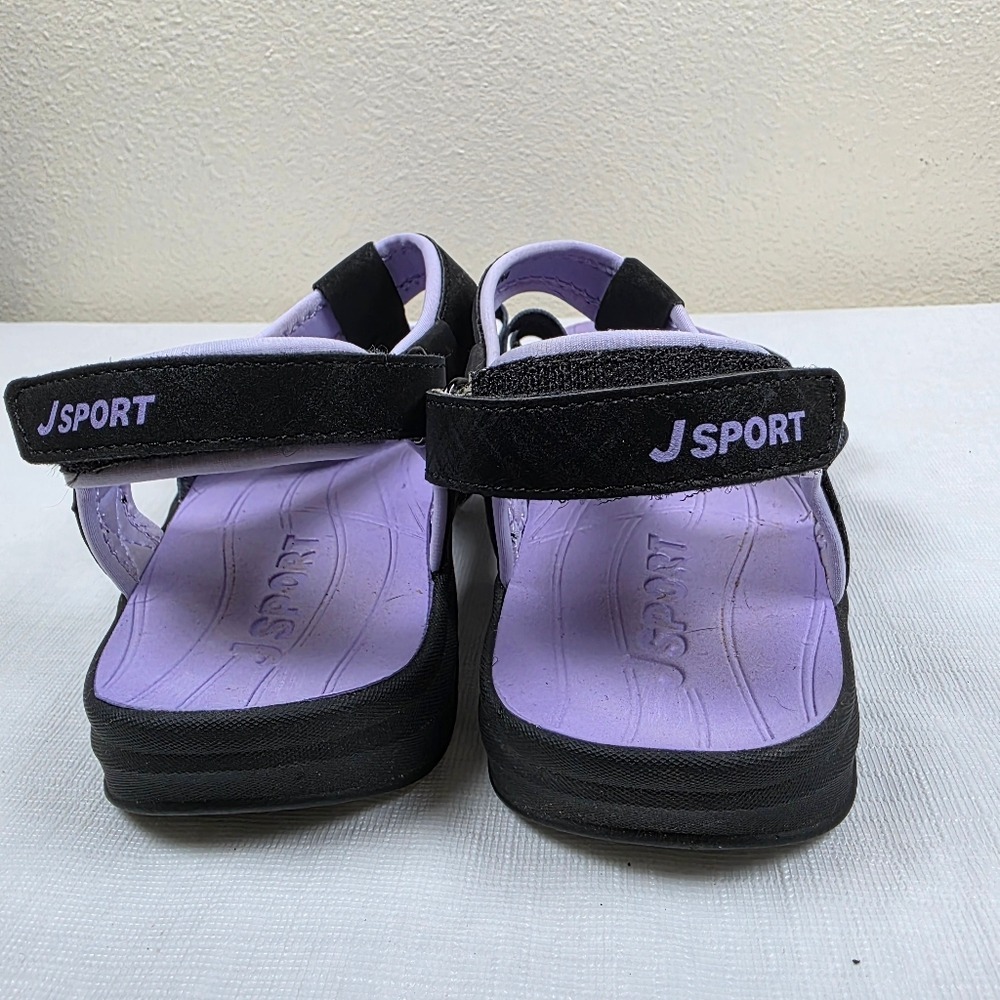 JSport Women's‎ 7 Kaia Adjustable Strap Water Sports Comfort Sandal Black Purple - Picture 6 of 7